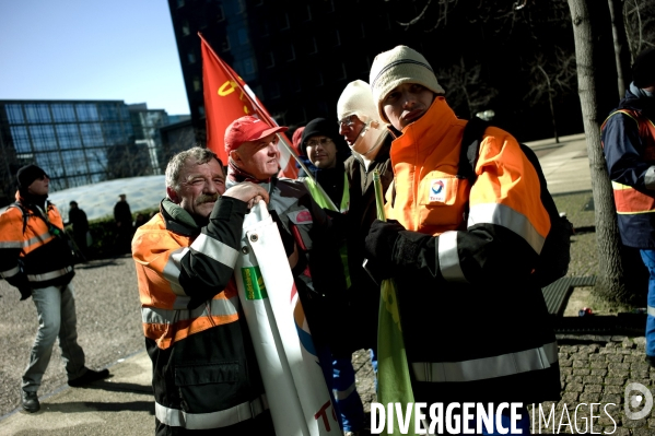 Manifestation des salariés de la raffinerie Total de Dunkerque.