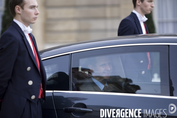 Le président de la République Française Nicolas Sarkozy accueille le président syrien Bachar al-Assad au Palais de l Elysée, pour sa deuxième visite officielle en France.