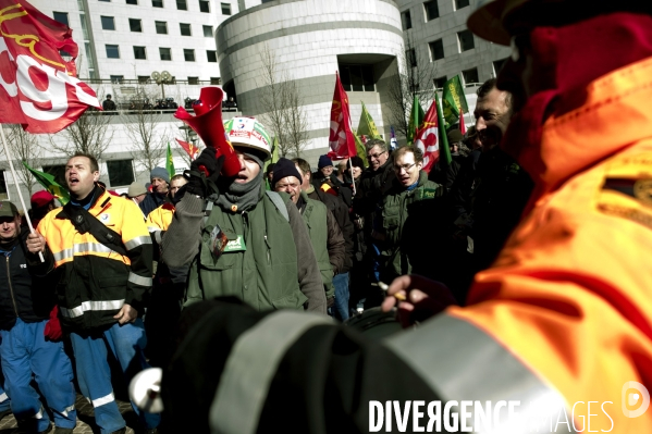 Manifestation des salariés de la raffinerie Total de Dunkerque.