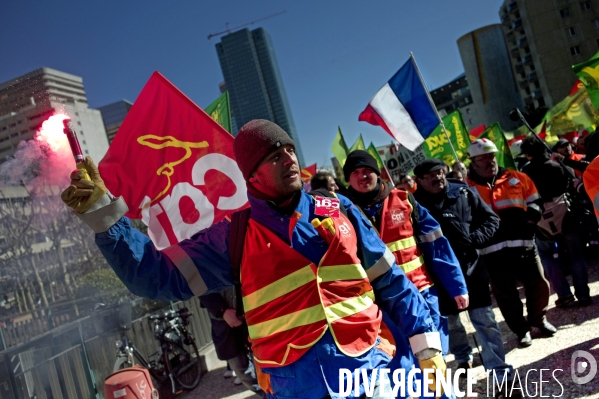 Manifestation des salariés de la raffinerie Total de Dunkerque.