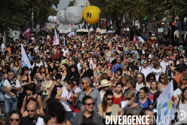 Manifestation de l enseignement du public et du prive.