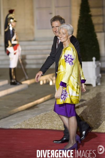 Nicolas Sarkozy et Carla Bruni-Sarkozy reçoivent le Président Irakien Jalal Talabani et son Epouse Hero Talabani pour un diner d Etat