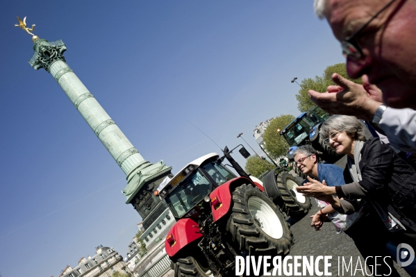 Les céréaliers manifestent dans Paris.