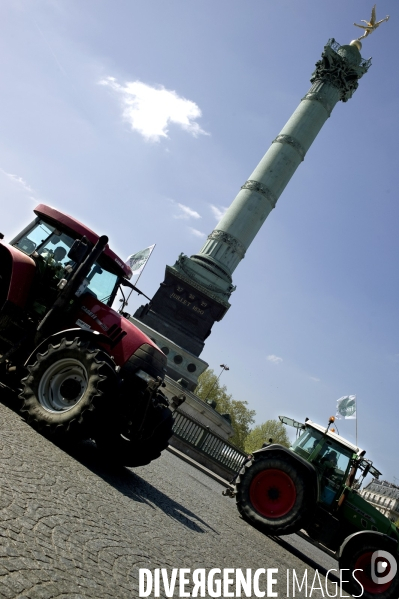 Les céréaliers manifestent dans Paris.