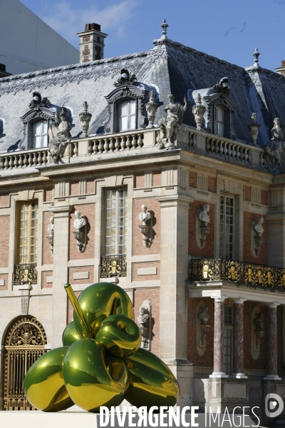 Exposition de l artiste New-Yorkais Jeff Koons dans les appartements royaux et les jardins du Chateau de Versailles