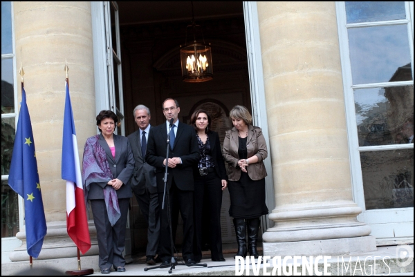 Passation des pouvoirs au ministere du travail. Woerth - Bachelot puis Woerth - Bertrand