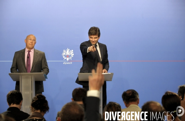 Plan automobile. presentation par arnaud montebourg et michel sapin