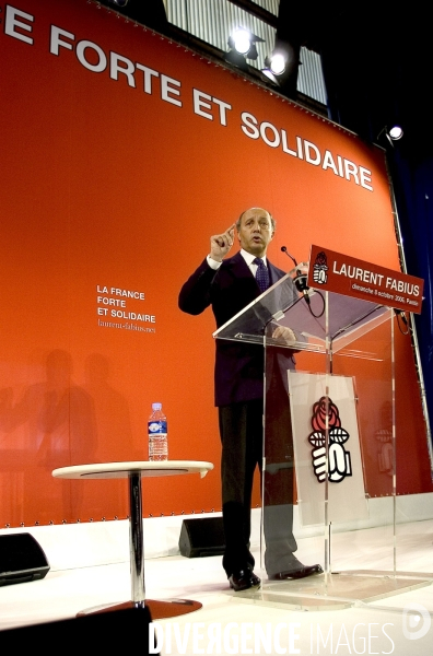 Laurent Fabius lance se présente comme le candidat du projet et des valeurs socialiste.