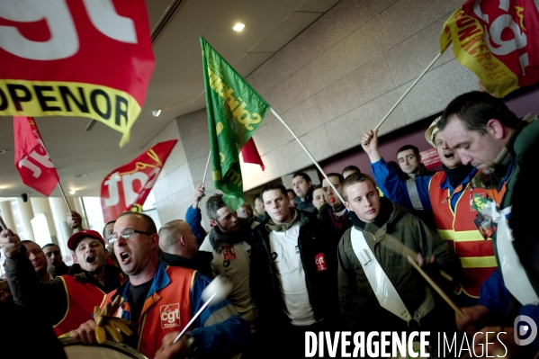 Manifestation des salariés de la raffinerie Total de Dunkerque.