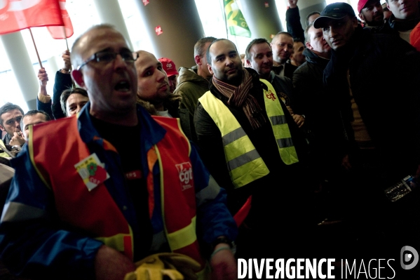 Manifestation des salariés de la raffinerie Total de Dunkerque.