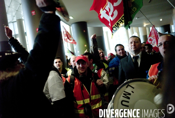 Manifestation des salariés de la raffinerie Total de Dunkerque.