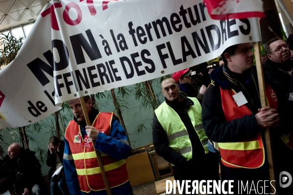 Manifestation des salariés de la raffinerie Total de Dunkerque.