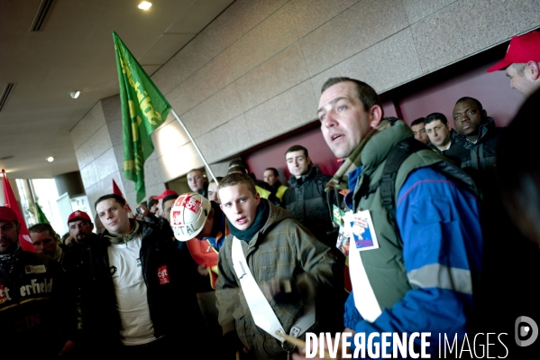 Manifestation des salariés de la raffinerie Total de Dunkerque.