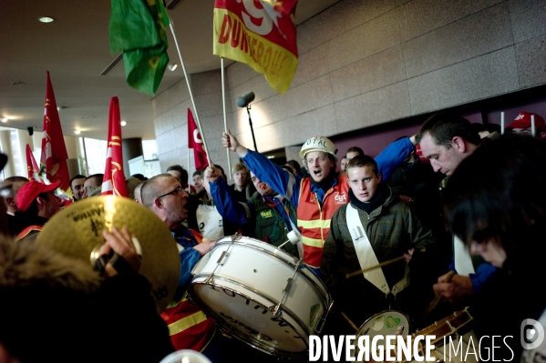 Manifestation des salariés de la raffinerie Total de Dunkerque.