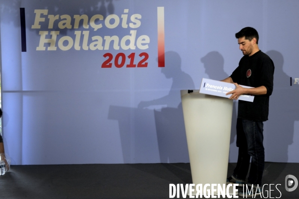 Presentation de l equipe de campagne de francois hollande. election presidentielle