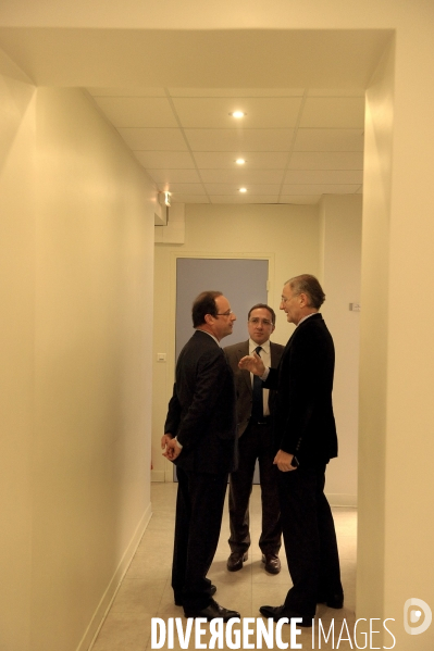 Coulisses de l election. francois hollande a son qg de campagne