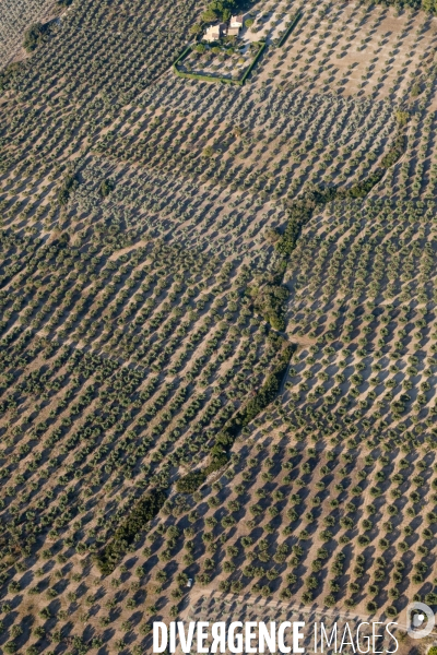 Vue aérienne des Alpilles