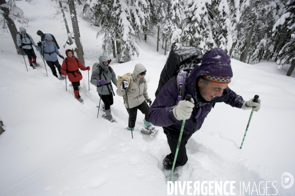 Randonnee en raquettes a neige en baviere