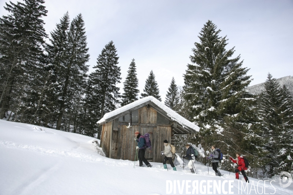 Randonnee en raquettes a neige en baviere