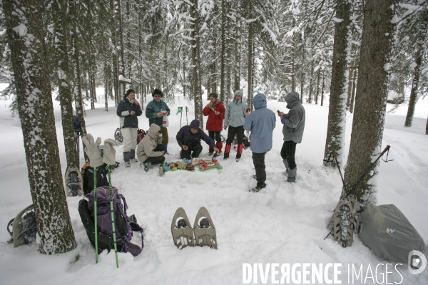 Randonnee en raquettes a neige en baviere
