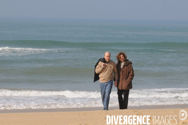 JUPPE Alain et sa femme Isabelle à Hossegor