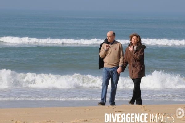 JUPPE Alain et sa femme Isabelle à Hossegor