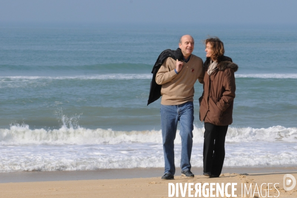 JUPPE Alain et sa femme Isabelle à Hossegor