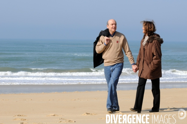 JUPPE Alain et sa femme Isabelle à Hossegor