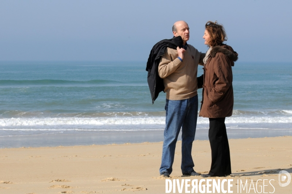 JUPPE Alain et sa femme Isabelle à Hossegor