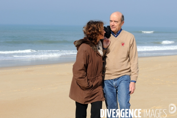 JUPPE Alain et sa femme Isabelle à Hossegor