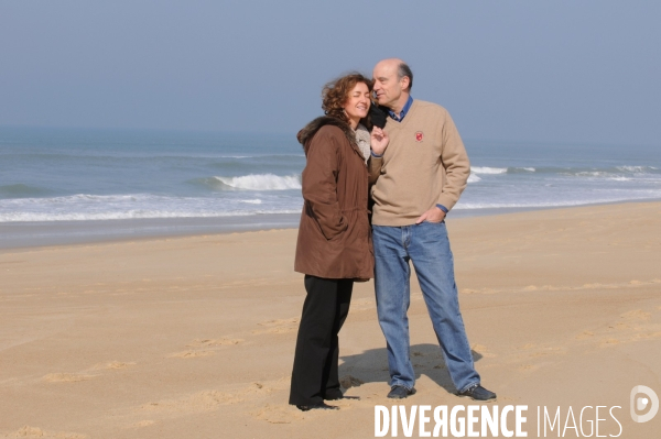 JUPPE Alain et sa femme Isabelle à Hossegor