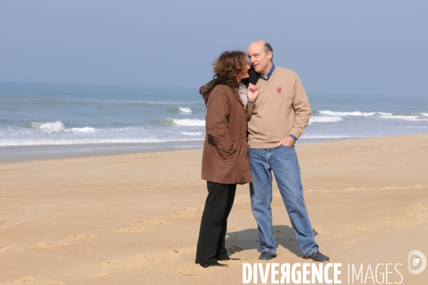 JUPPE Alain et sa femme Isabelle à Hossegor
