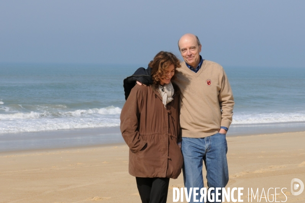 JUPPE Alain et sa femme Isabelle à Hossegor