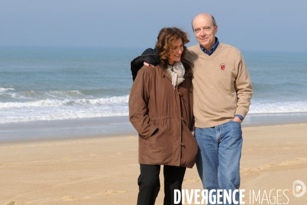 JUPPE Alain et sa femme Isabelle à Hossegor