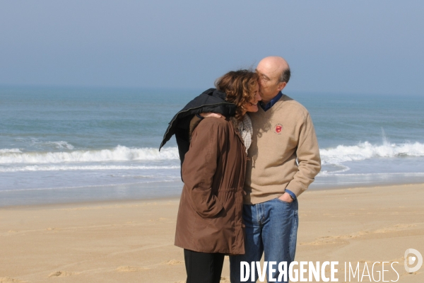 JUPPE Alain et sa femme Isabelle à Hossegor