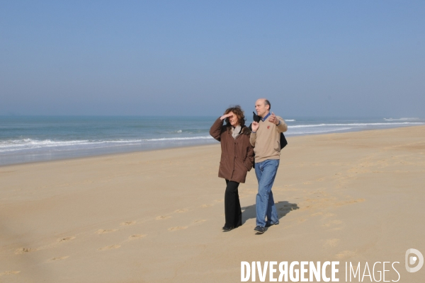 JUPPE Alain et sa femme Isabelle à Hossegor