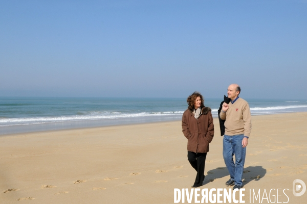 JUPPE Alain et sa femme Isabelle à Hossegor