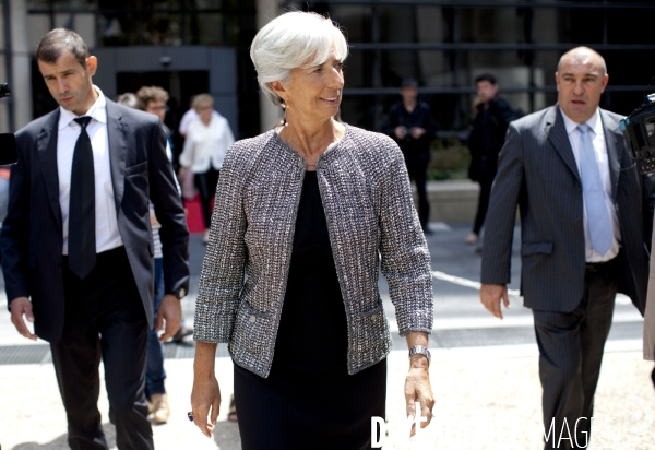Christine lagarde - incoming managing director of the international monetray fund (imf) is welcoming françois baroin as the new finance minister in paris, france, on thursday , june 30, 2011