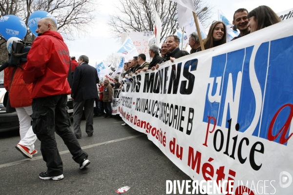 Manifestation des policiers de l UNSA.