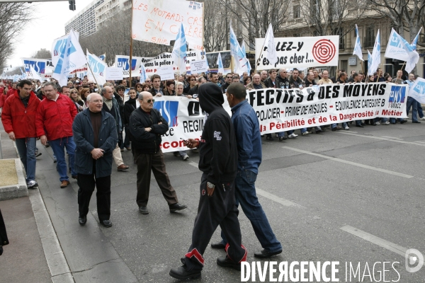 Manifestation des policiers de l UNSA.