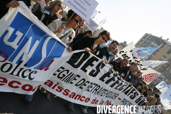 Manifestation des policiers de l UNSA.