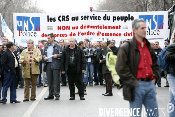 Manifestation des policiers de l UNSA.