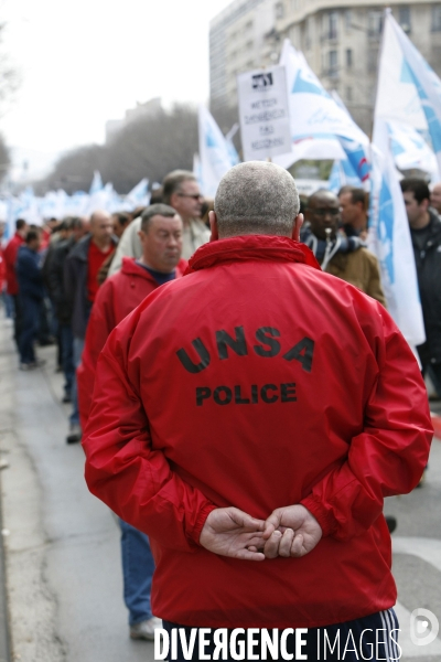 Manifestation des policiers de l UNSA.