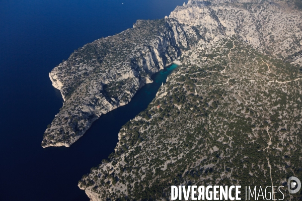 Vue aérienne des Calanques, Cassis, La Ciotat