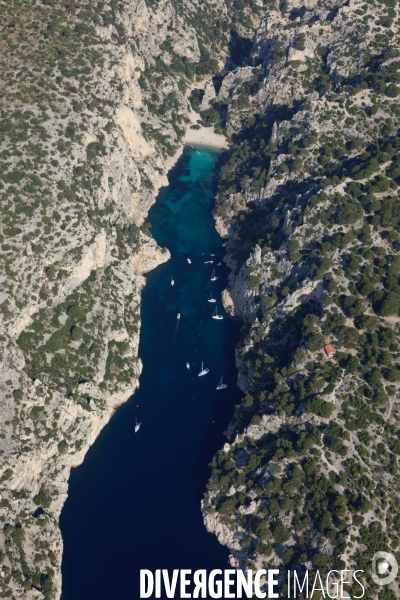 Vue aérienne des Calanques, Cassis, La Ciotat