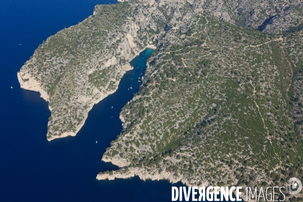 Vue aérienne des Calanques, Cassis, La Ciotat