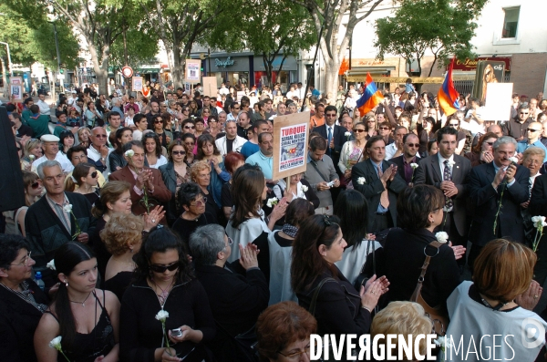 Céremonies pour le 91 éme anniverssaire du genocide armenien a marseille.