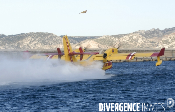 Canadair dans le port de marseille