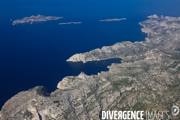 Vue aérienne des Calanques, Cassis, La Ciotat