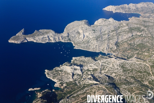 Vue aérienne des Calanques, Cassis, La Ciotat